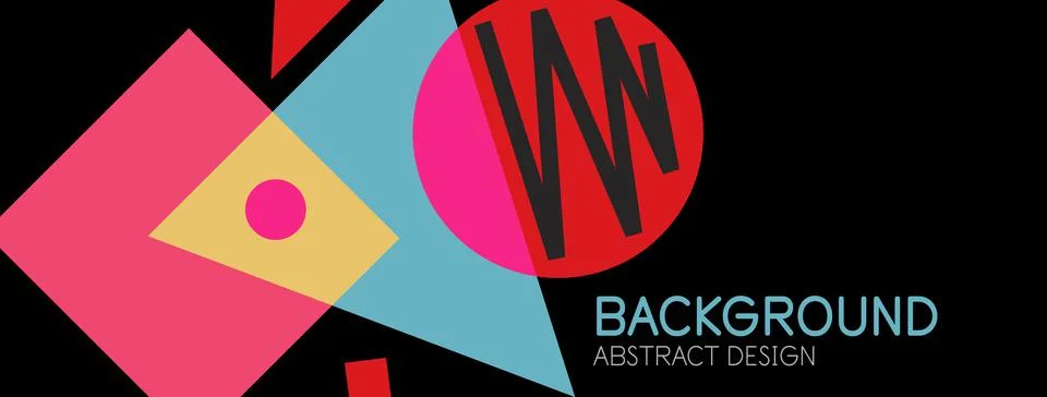 Abstract background. Blocks, lines, triangles, circles composition. Techno or Stock Illustration