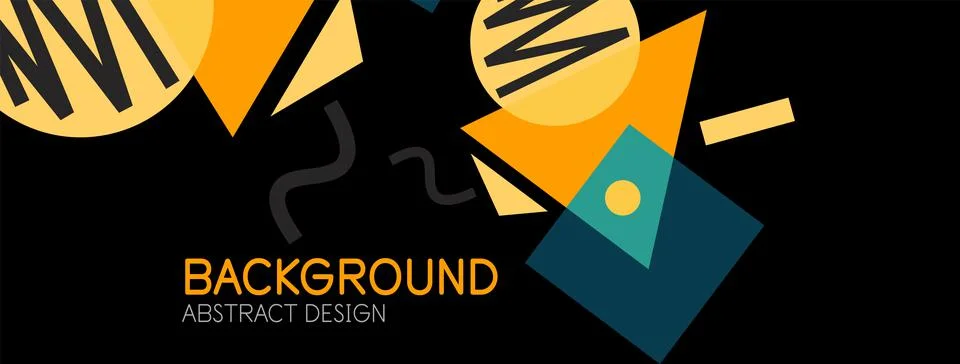 Abstract background. Blocks, lines, triangles, circles composition. Techno or イラスト素材