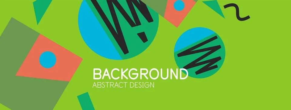 Abstract background. Blocks, lines, triangles, circles composition. Techno or Stockillustratie
