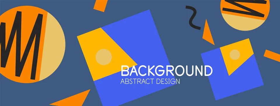 Abstract background. Blocks, lines, triangles, circles composition. Techno or Stockillustratie