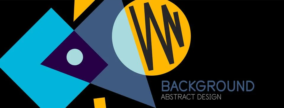 Abstract background. Blocks, lines, triangles, circles composition. Techno or 库存插图