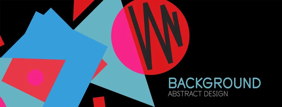 Abstract background. Blocks, lines, triangles, circles composition. Techno or 스톡 일러스트