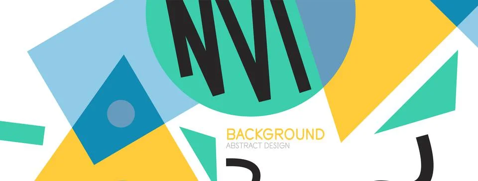 Abstract background. Blocks, lines, triangles, circles composition. Techno or 库存插图