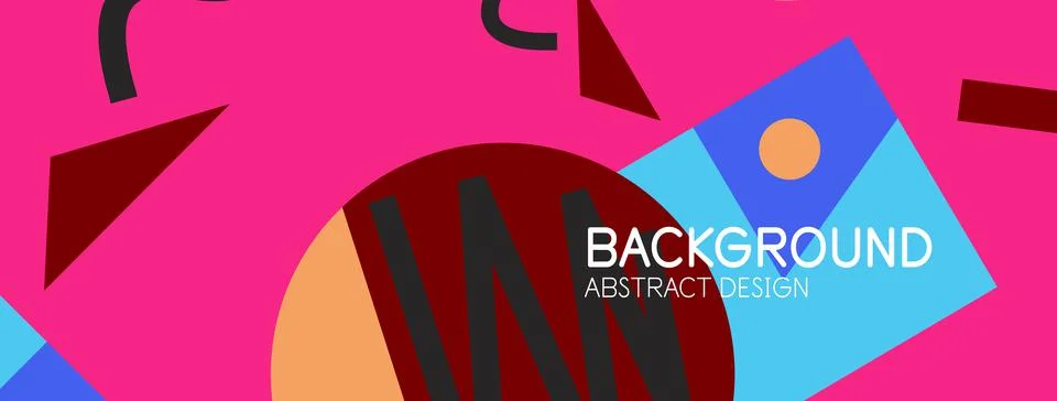 Abstract background. Blocks, lines, triangles, circles composition. Techno or Stockillustratie