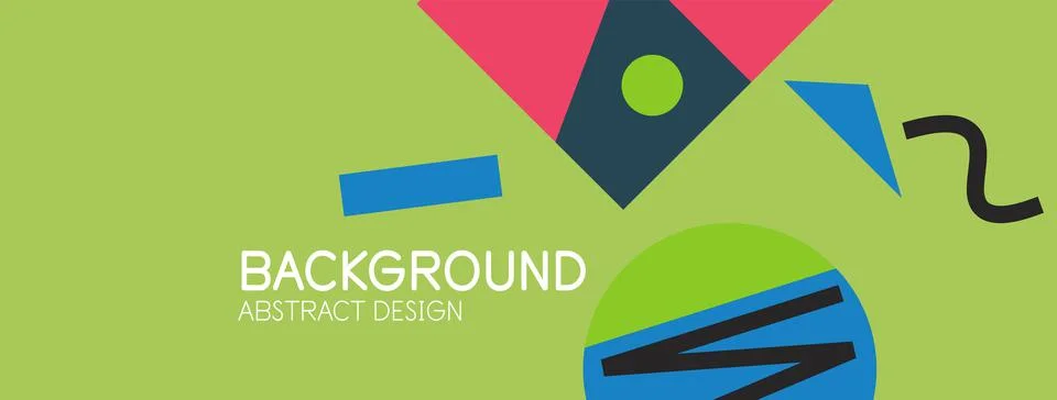 Abstract background. Blocks, lines, triangles, circles composition. Techno or 库存插图