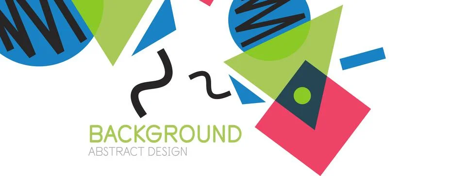 Abstract background. Blocks, lines, triangles, circles composition. Techno or Stock Illustration