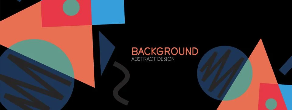 Abstract background. Blocks, lines, triangles, circles composition. Techno or Stock Illustration