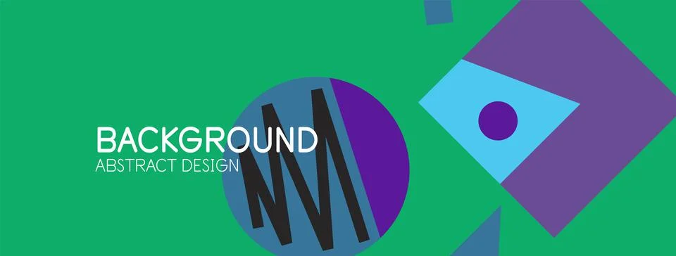 Abstract background. Blocks, lines, triangles, circles composition. Techno or Stock Illustration