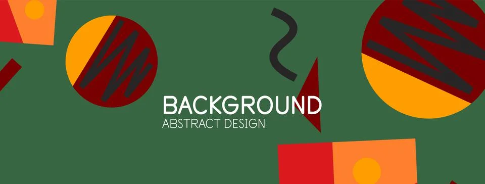 Abstract background. Blocks, lines, triangles, circles composition. Techno or Stock Illustration