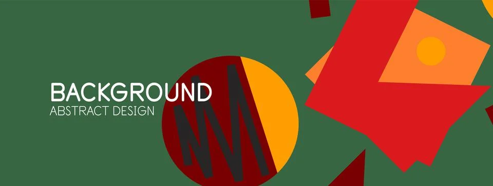 Abstract background. Blocks, lines, triangles, circles composition. Techno or 库存插图