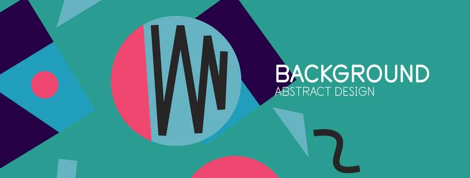 Abstract background. Blocks, lines, triangles, circles composition. Techno or Stock Illustration