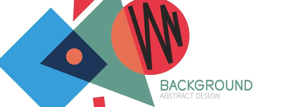 Abstract background. Blocks, lines, triangles, circles composition. Techno or Stock Illustration
