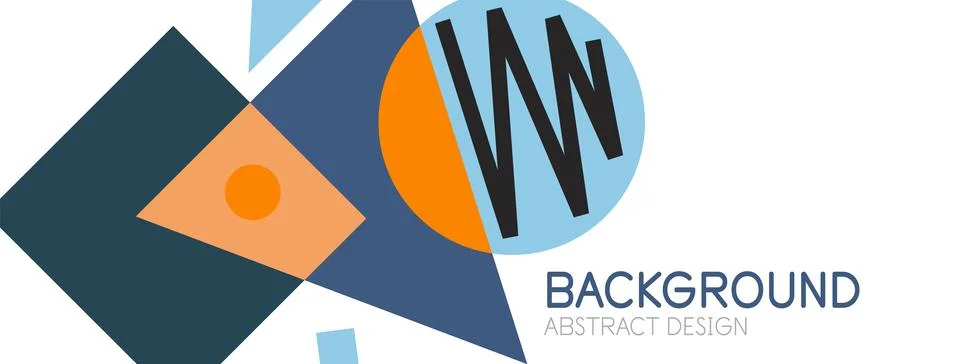 Abstract background. Blocks, lines, triangles, circles composition. Techno or Stock Illustration