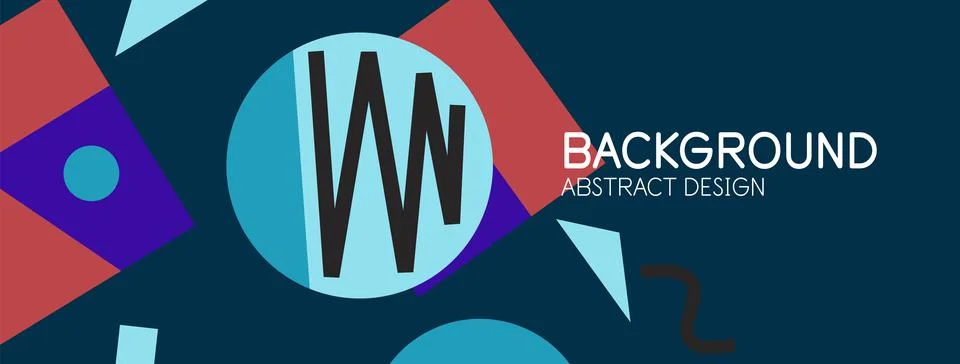 Abstract background. Blocks, lines, triangles, circles composition. Techno or Stock Illustration