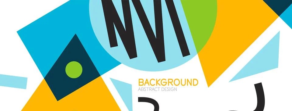 Abstract background. Blocks, lines, triangles, circles composition. Techno or 스톡 일러스트