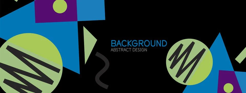 Abstract background. Blocks, lines, triangles, circles composition. Techno or 스톡 일러스트