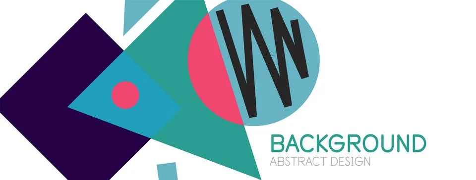 Abstract background. Blocks, lines, triangles, circles composition. Techno or Stock Illustration