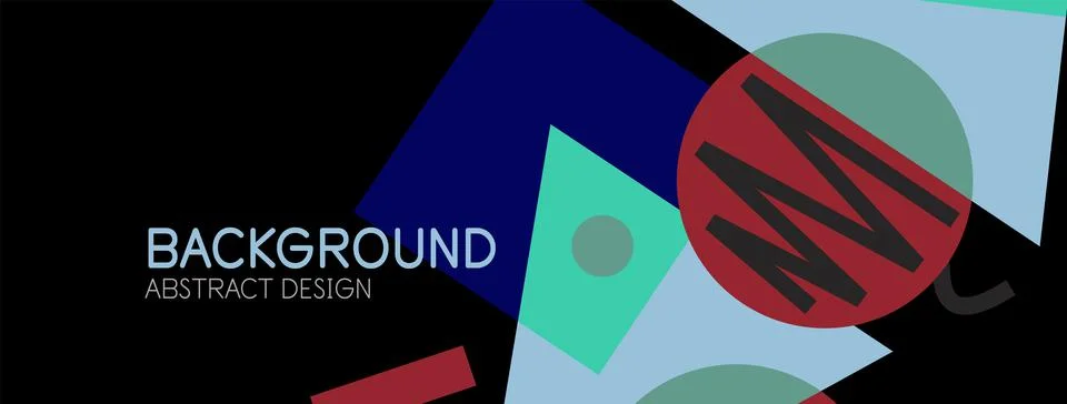 Abstract background. Blocks, lines, triangles, circles composition. Techno or 스톡 일러스트