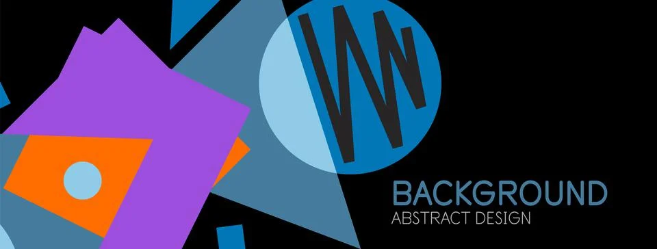 Abstract background. Blocks, lines, triangles, circles composition. Techno or Stock Illustration