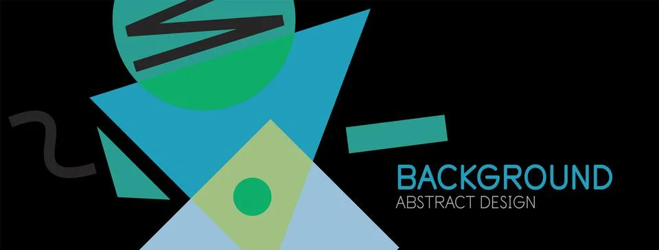 Abstract background. Blocks, lines, triangles, circles composition. Techno or Stock Illustration