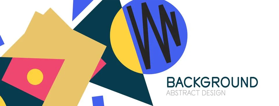 Abstract background. Blocks, lines, triangles, circles composition. Techno or イラスト素材