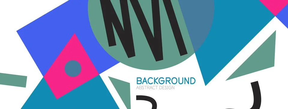 Abstract background. Blocks, lines, triangles, circles composition. Techno or Stockillustratie