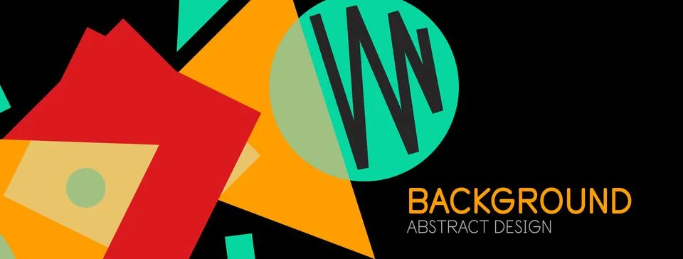 Abstract background. Blocks, lines, triangles, circles composition. Techno or Stock Illustration
