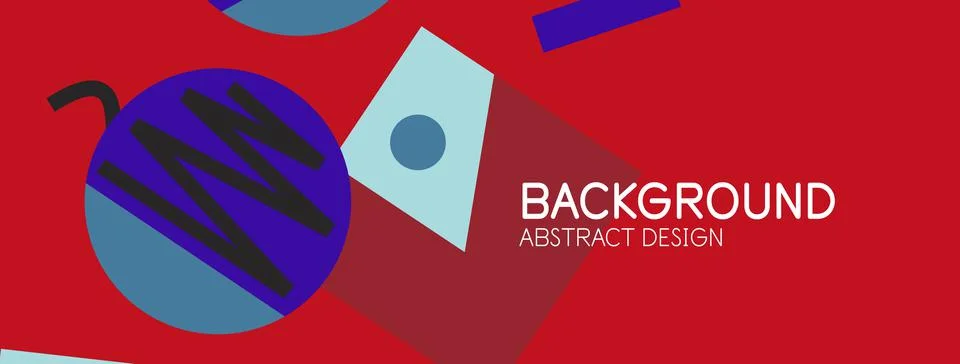 Abstract background. Blocks, lines, triangles, circles composition. Techno or イラスト素材