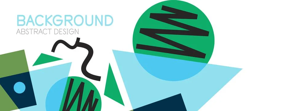 Abstract background. Blocks, lines, triangles, circles composition. Techno or Stock Illustration