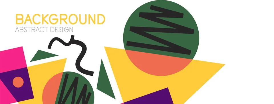 Abstract background. Blocks, lines, triangles, circles composition. Techno or Stock Illustration