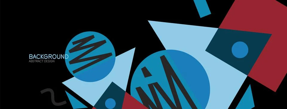 Abstract background. Blocks, lines, triangles, circles composition. Techno or イラスト素材