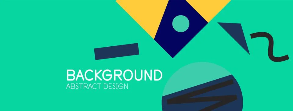 Abstract background. Blocks, lines, triangles, circles composition. Techno or Stock Illustration
