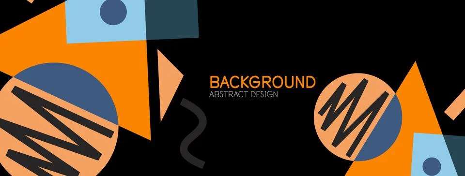 Abstract background. Blocks, lines, triangles, circles composition. Techno or 库存插图
