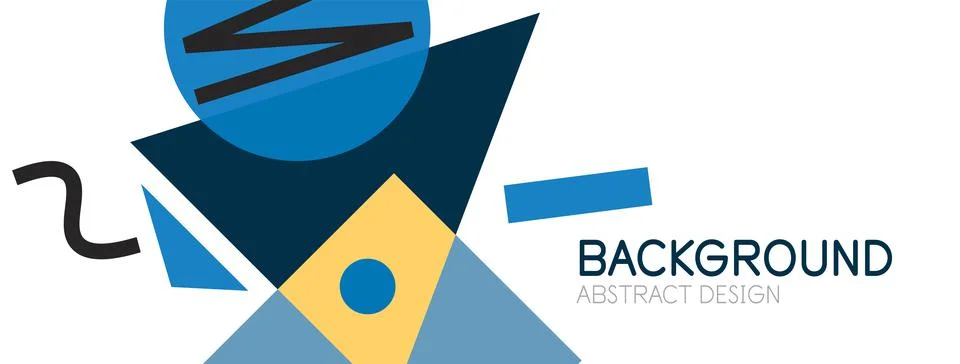 Abstract background. Blocks, lines, triangles, circles composition. Techno or Stockillustratie