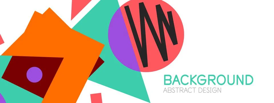 Abstract background. Blocks, lines, triangles, circles composition. Techno or Stock Illustration