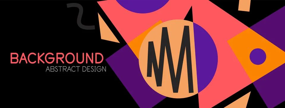 Abstract background. Blocks, lines, triangles, circles composition. Techno or Stock Illustration