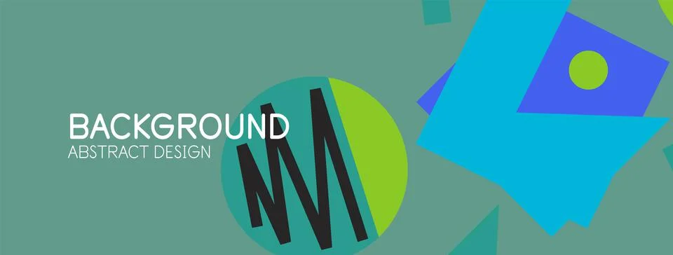 Abstract background. Blocks, lines, triangles, circles composition. Techno or 库存插图
