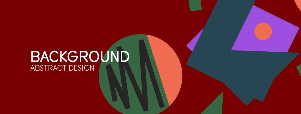 Abstract background. Blocks, lines, triangles, circles composition. Techno or Stockillustratie