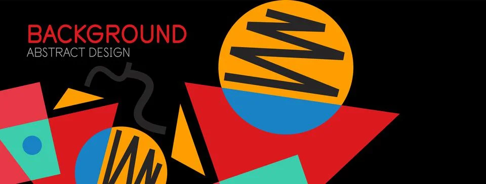 Abstract background. Blocks, lines, triangles, circles composition. Techno or 스톡 일러스트