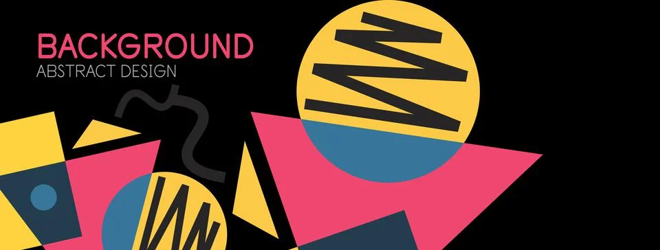 Abstract background. Blocks, lines, triangles, circles composition. Techno or 스톡 일러스트