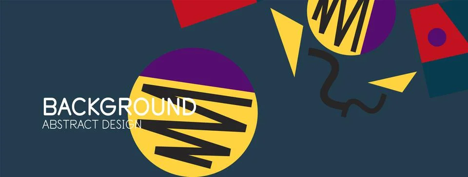 Abstract background. Blocks, lines, triangles, circles composition. Techno or イラスト素材