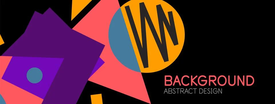 Abstract background. Blocks, lines, triangles, circles composition. Techno or Stock Illustration