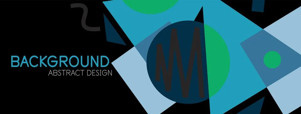 Abstract background. Blocks, lines, triangles, circles composition. Techno or Stock Illustration