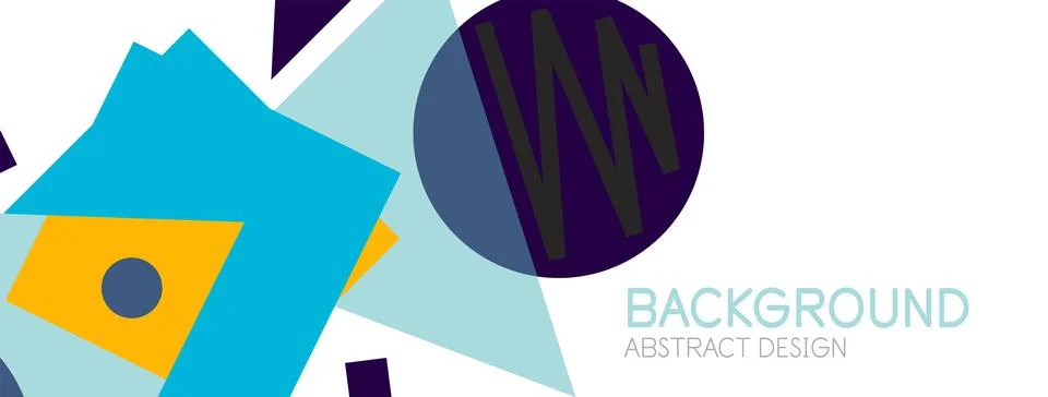 Abstract background. Blocks, lines, triangles, circles composition. Techno or Stock Illustration