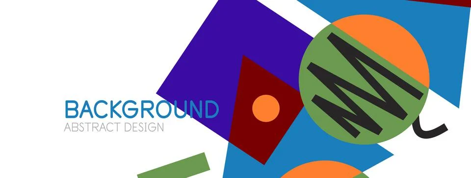 Abstract background. Blocks, lines, triangles, circles composition. Techno or 스톡 일러스트