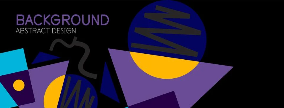 Abstract background. Blocks, lines, triangles, circles composition. Techno or 库存插图