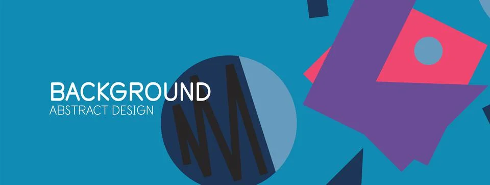Abstract background. Blocks, lines, triangles, circles composition. Techno or Stock Illustration