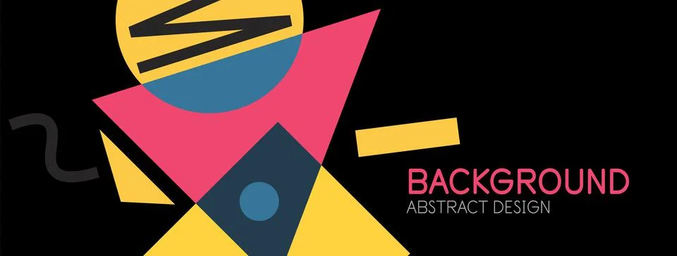 Abstract background. Blocks, lines, triangles, circles composition. Techno or イラスト素材