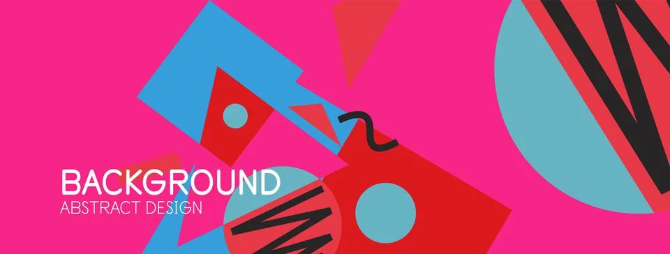 Abstract background. Blocks, lines, triangles, circles composition. Techno or Stockillustratie