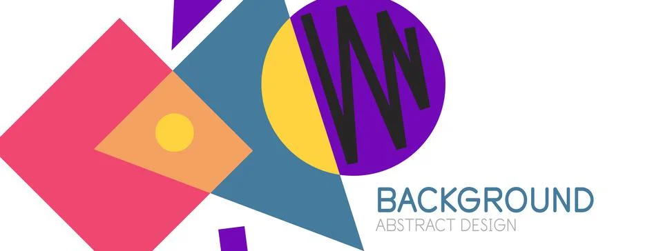 Abstract background. Blocks, lines, triangles, circles composition. Techno or Stock Illustration